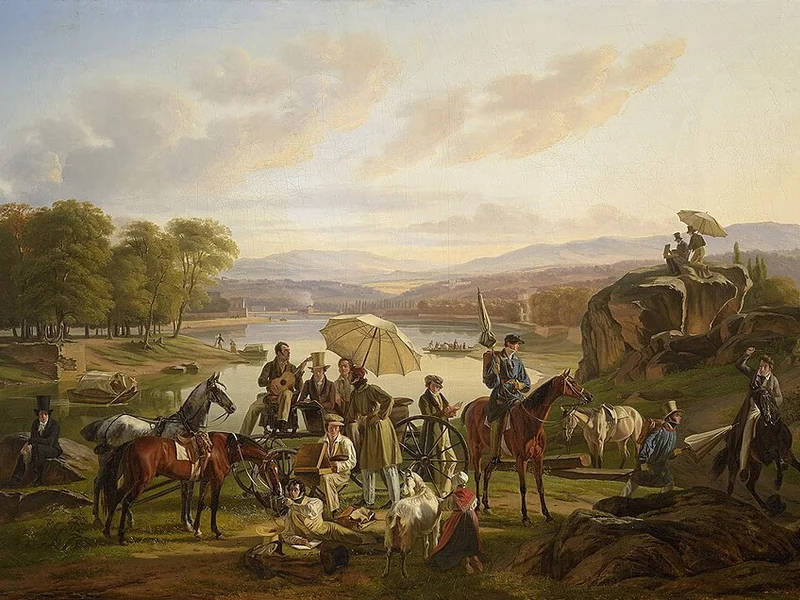 1798-Anthelme Trimolet - Una tappa per gli artisti lionesi all'Île Barbe
